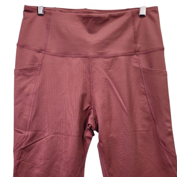 CORE 10 Women High-Waist Side-Pocket Yoga Comfort Midi-Legging Pink Size Large - Picture 3 of 11